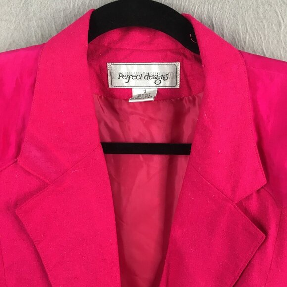 Perfect Designs Jacket Womens 12 Hot Pink 100% Silk Western Yoke Ranch Rodeo - Picture 7 of 16